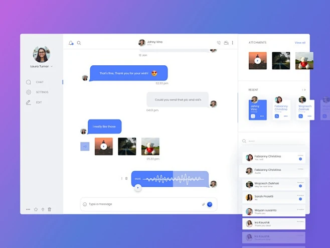 10款PC端聊天对话界面UI设计-花瓣网
