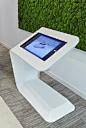 Ricoh ipad stand can placed around exhibits and will adjust the display according to which Beacon is nearest.