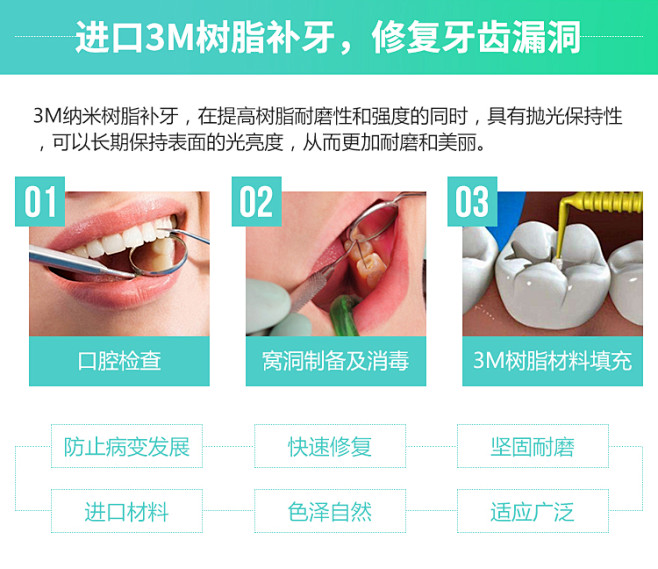 麦芽口腔进口3M纳米树脂填充补牙修复蛀牙...