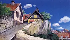 【小花仙】[水彩]宫崎骏手绘的动画场景图_看图_拉贝尔大陆吧_百度贴吧