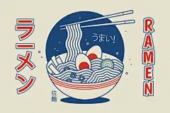 简约面条手绘创意大气美食矢量素材