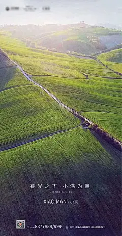 【源文件下载】 海报 房地产 小满 二十四节气 绿地