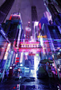 Cyberpunk Small City on Behance