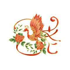 悬挂式传统凤凰纹样素材