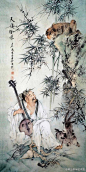 谢玉玺《国画微展》谢玉玺师从前辈名家刘继卣，津沽谢老擅长工笔人物、山水，国画风格尤以老庄思想、魏晋风度题材见长，无论是渺然耸立的高山奇林，还是绵细流淌的小河溪水，在其笔下都会被刻画得惟妙惟肖，形神兼备，好一派宁静怡然的理想境地。生宣渲染几十遍 堪称国内第一人。