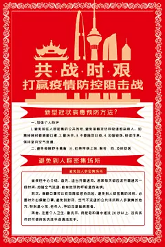 简约红白高端大气防控疫情复工海报