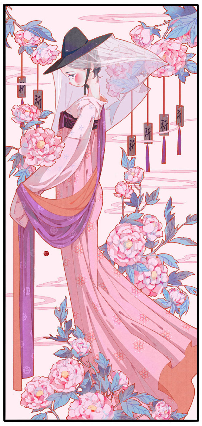 十二小花神古风插画 ​​​​