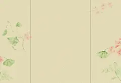 纯色背景复古素材纸张荷花荷叶背景板式