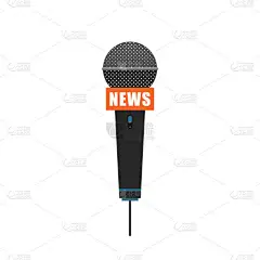 Microphone image isolated. Radio and TV news or in