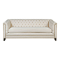 Kristin Drohan Collection - Chip Chesterfield 80" Gold Nails - This classic Chesterfield was updated by removing the usual oversized rolled arms, adding a cleaner leg, and lots of nails. This is a sofa for any space. Fabricated with a profound respec