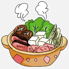卡通手绘冬季热腾腾的火锅插画图片大小2000x2000px 图片尺寸1.14 MB 来自PNG搜索网 pngss.com 免费免扣png素材下载！豆腐#高汤#古董羹#火锅#卡通手绘#浓汤#青菜#热腾腾#肉类#肉丸#香菇#