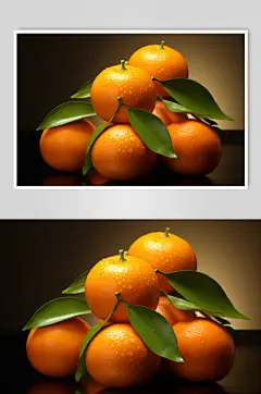 AI数字艺术脐橙橙子水果摄影图
