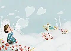 春季背景卡通矢量图片
