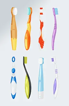 手绘牙刷用品免抠素材