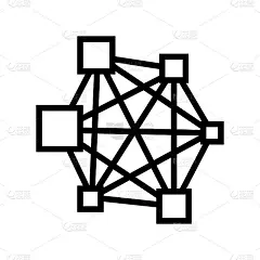 神经网络线图标矢量插图