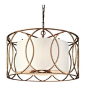 Troy Lighting - Troy Lighting Sausalito 5 Light Drum Pendant, Silver Gold With Fabric Shade - For an elegant look that will make a lasting impression, the Sausalito 5 Light Chandelier draws from simple deco inspiration for a sleek modern look. Featuring a