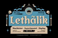 Lethalik潮流复古北欧哥特文创潮牌海报封面标题粗体艺术英文字体图片