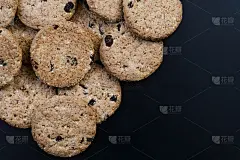背景,饼干,分离着色,黑色,营养成分标签,高对比度,偏好,饮食产业,可爱的,纹理效果
