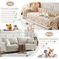 Amazon.com: HANDONTIME Sofa Covers for Sectional Sofa Set Boho Couch Cover for Dogs Khaki Throw Couch Cover with Tassel Loveseat Covers Futon Cover L Shaped Cover Washable Chenille Couch Protector, 91" X150" : Home & Kitchen