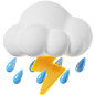 PNG素材：细雨打雷