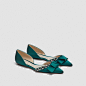 ZARA 新款 女鞋 串珠装饰浅口鞋 15516301030-tmall.com天猫