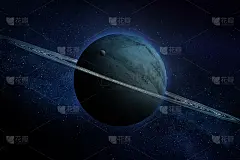 抽象的空间插图、天王星和星云中明亮恒星的神奇光芒