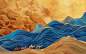 qdvip5_Dunhuang_art_style_illustration_camel_caravans_across_th_5aff1b47-8986-4ff7-9faf-ce4588c2b80e