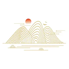 中国风山水祥云元素矢量图设计素材