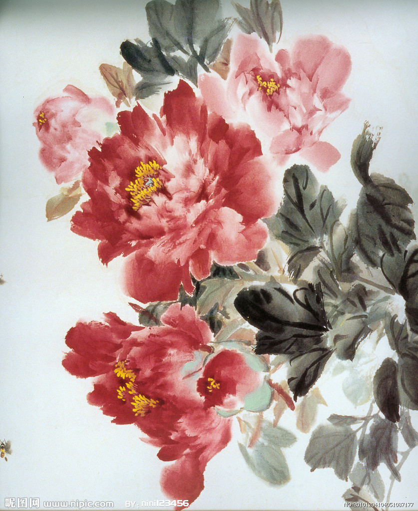中国水墨画牡丹 精品国画牡丹图：唯有牡丹真国色，美极了_中国