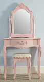 LOVE->Shabby Chic Pink Dressing Table & Stool Set - Sophie Pink. mini inspiration: