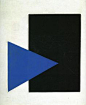 Suprematism with Blue Triangle and Black Square. 1915. Oil on canvas. 66.5 x 57 cm. Stedelijk Museum, Amsterdam, Netherlands