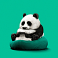 Lazy Things: Quirky Illustration Series by Guodong Zhao | Inspiration Grid : Beijing-based artist Guodong Zhao created this cute series of 3D artworks featuring all sorts of different animals playing video games, looking at their phones, watching movies o