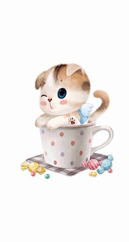 超软超q的猫咪手绘插画每只都萌翻了ε15296116з