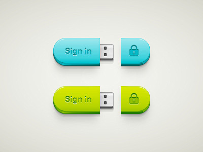 USB登录按钮用户UI设计​