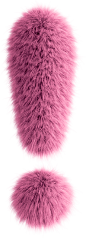 Pink 3D Fluffy Symbol Exclamation Mark