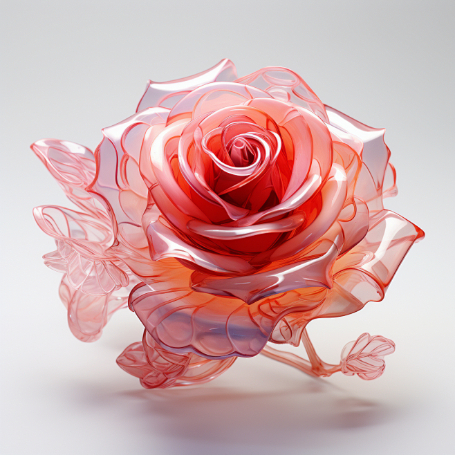 a 3D rose lying, in ...