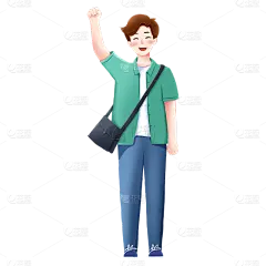 手绘男生背包元素