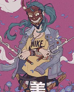 #灵感的诞生#  #插画#
一组张力十足的东方潮流武士插画，线稿非常精致，仅仅实用平涂手法就非常惊艳了

by  Breri ​​​​