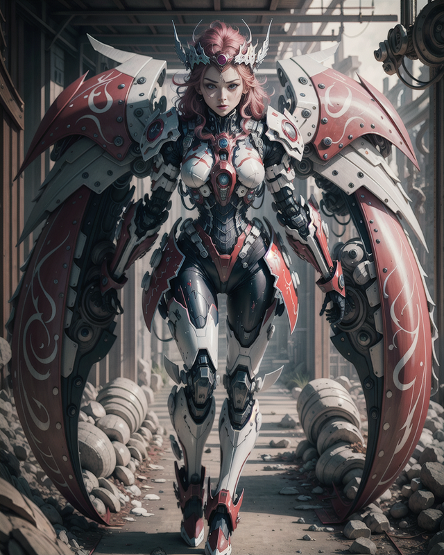 机甲少女（第二弹-红宝石），AI绘画让你...