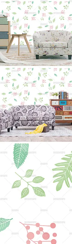 简约小清新温馨浪漫卧室田园墙纸