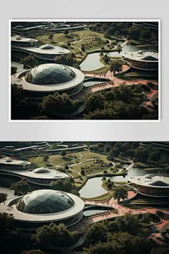 AI数字艺术教学楼校园场景图片-众图网