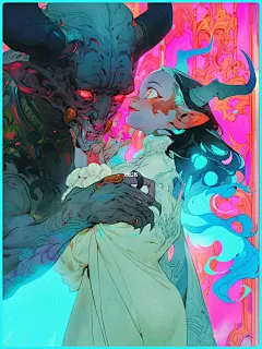 ［AI暗黑情侣☠️］萝莉赛博巴洛克，小恶魔磕cp