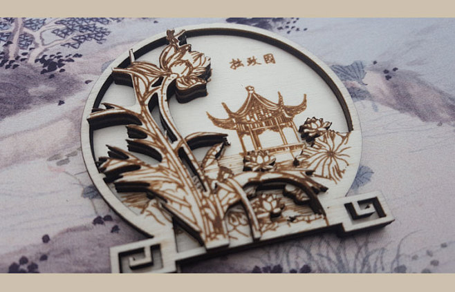 有九文化苏州文创苏州旅游纪念品木质冰箱贴苏州园林淘宝网