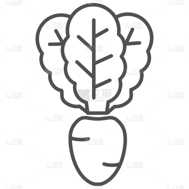 行业icon矢量线性扁平-胡萝卜