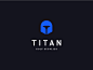 Titan Golf Supplies space negative helmet logo minimal t tee supplies golf titan