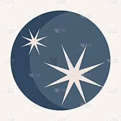 月亮星极简波西米亚剪影海报模板