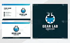 齿轮实验室标志模板上的现代风格