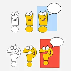 卡通叹号和问号高清素材 感叹 免费下载 页面网页 平面电商 创意素材 png素材