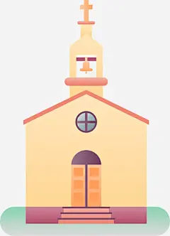 手绘扁平教堂建筑免抠素材_新图网 https://ixintu.com 手绘 教堂