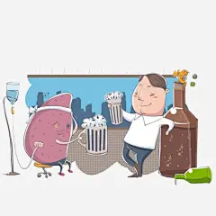 喝酒的男人 平面电商 创意素材